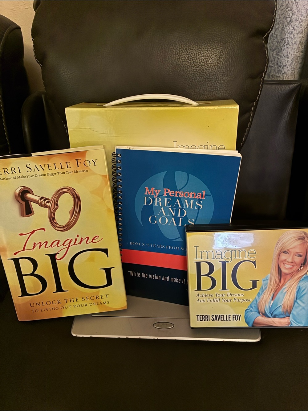 Imagine BIG Autographed Book Kit Set by Terri Savelle Foy - Yellow & Blue